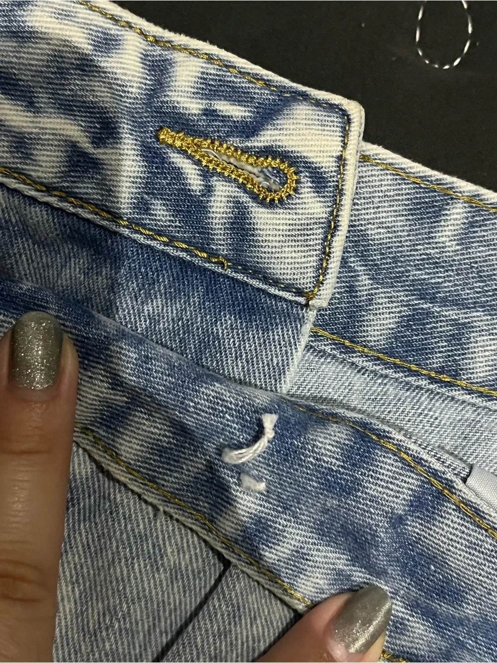 Asymmetrical Denim Shorts